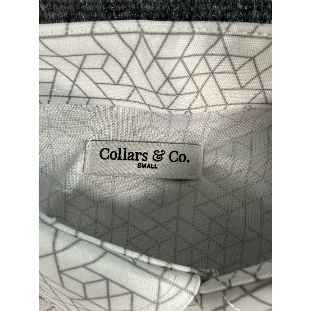 Collars & Co. Polo Mens Small Geometric Print Performance Shirt Short Sleeve NWT - Picture 4 of 8